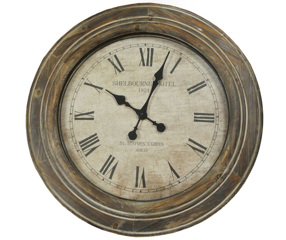 SHELBOURNE HOTEL CLOCK A/Q WOOD 60cm | From WJ Sampson