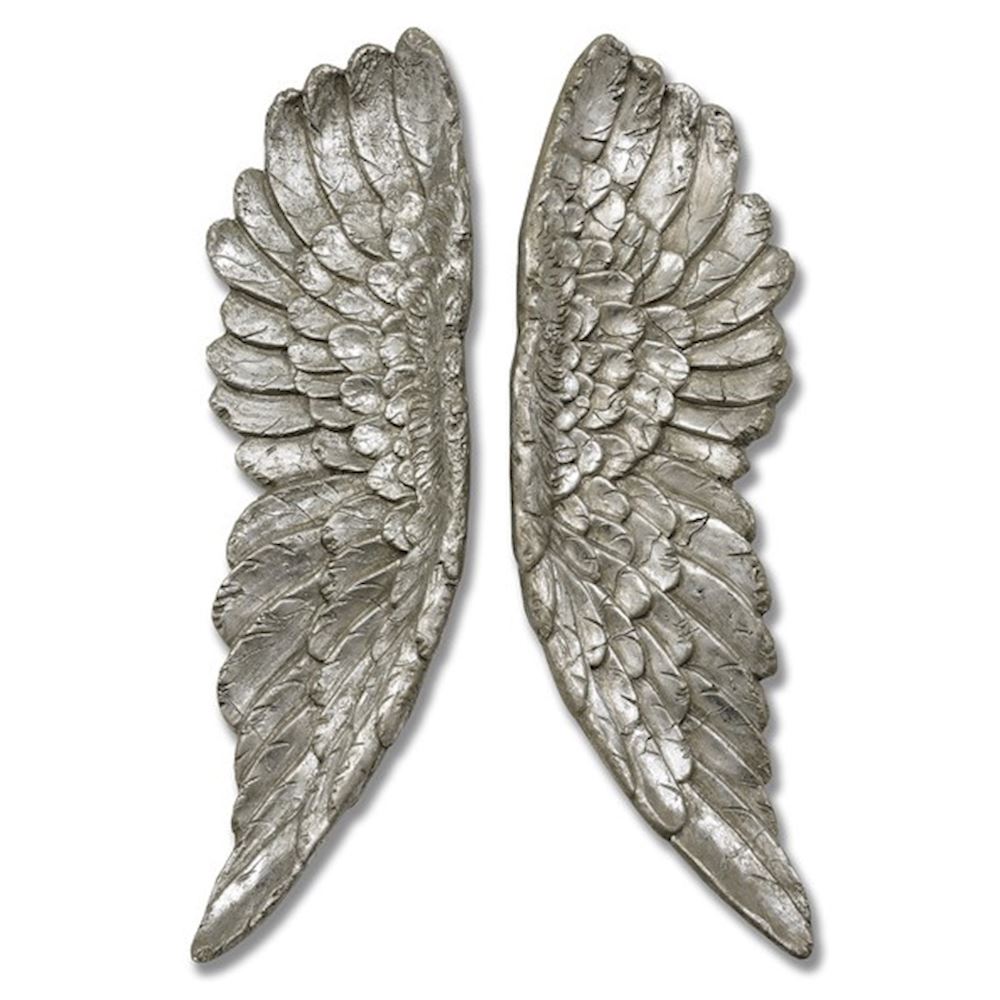 PAIR A/Q SILVER ANGEL WINGS 61CM | From WJ Sampson