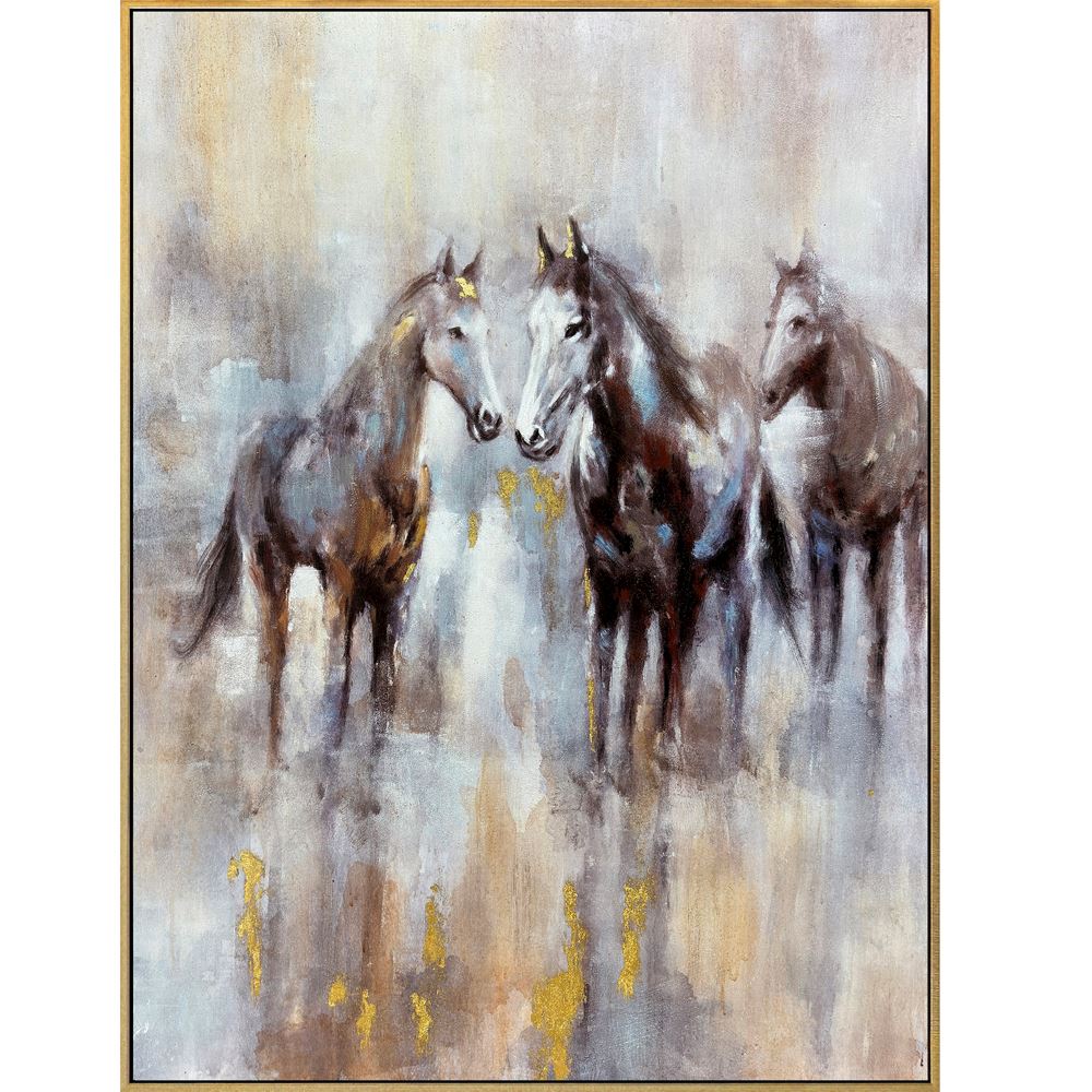 TRIO OF HORSES FRAMED ART 90x120cm | From WJ Sampson