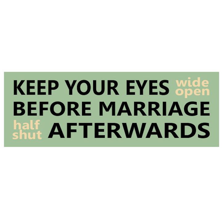 BEFORE MARRIAGE PLAQUE 40x14cm