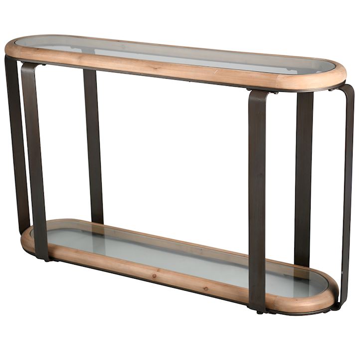 CURVED GLASS CONSOLE TABLE 137x36x81cm