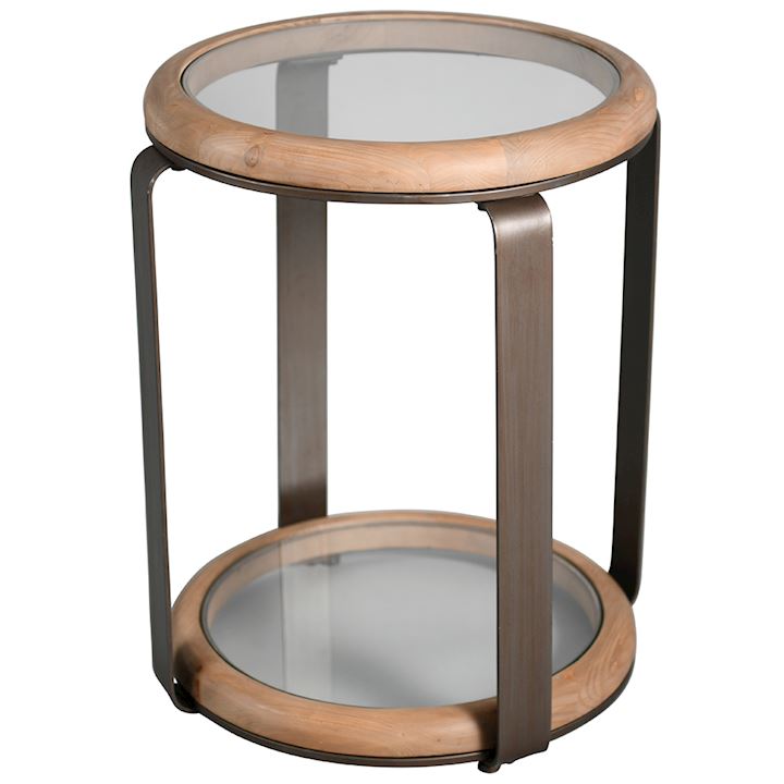 CURVED GLASS SIDE TABLE 55x55x65cm