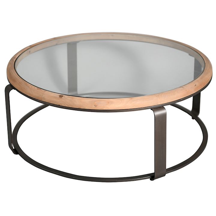 CURVED GLASS COFFEE TABLE 105x105x40cm