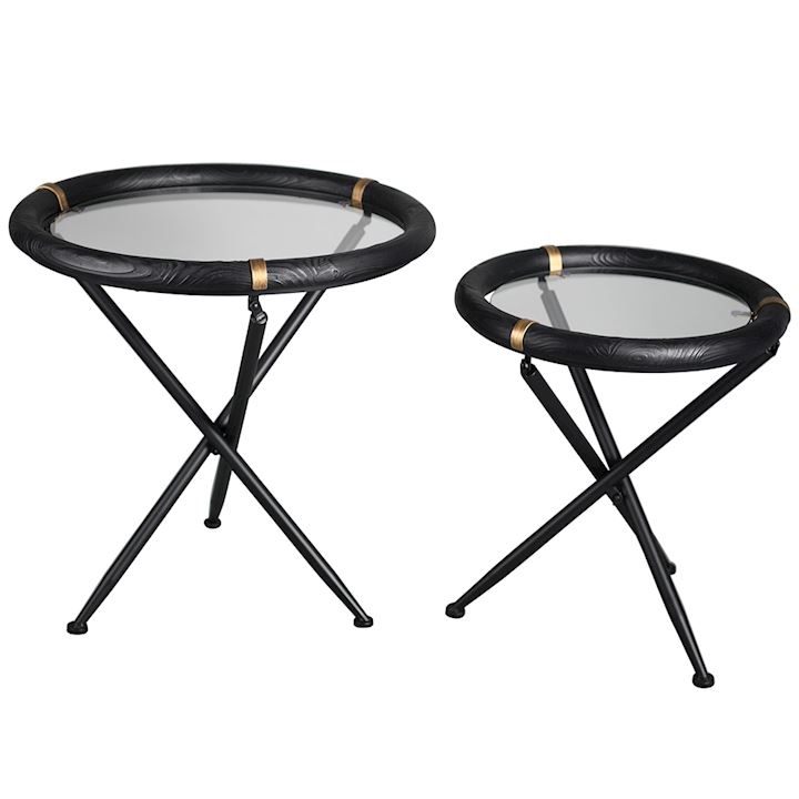 SET OF 2 ROUND TABLE L: 64x64x64cm S:49x49x56cm