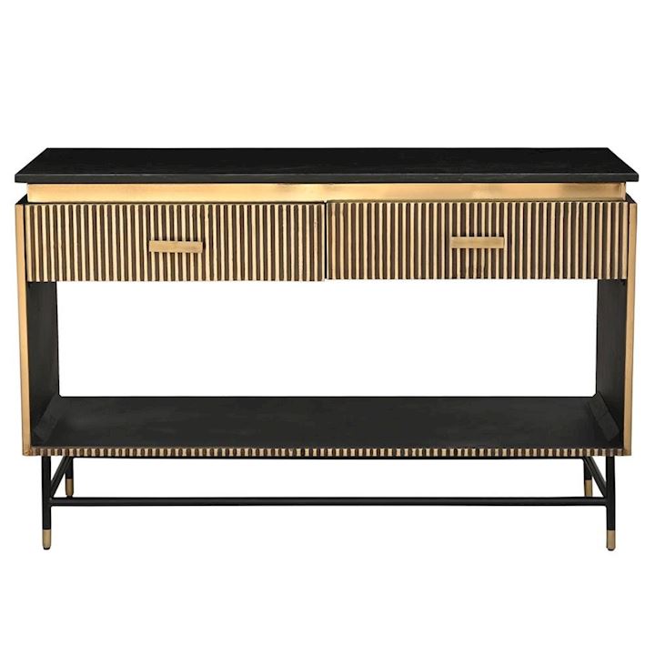 HOXTON 2 DRAWER CONSOLE WITH SHELF 120x40x76cm