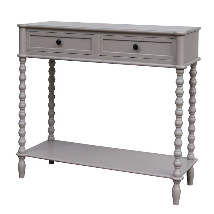 PEBBLE GREY 2 DRAWER CONSOLE 90x35x81cm