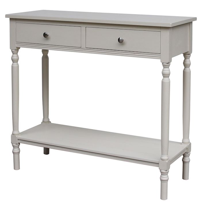 ANTIQUE PEARL 2 DRAWER CONSOLE TABLE 90x35x81cm