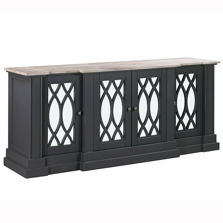 TEDBURY OFF BLACK FOUR DOOR SIDEBOARD 180x48x78cm