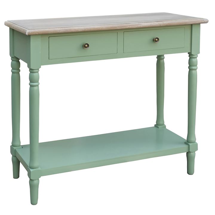 TWO DRAWER CONSOLE TABLE WITH SHELF 90x35x80cm