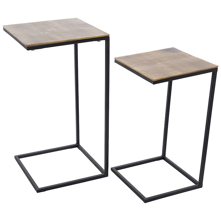 SET OF 2 SOFA TABLES 35x35x64cm