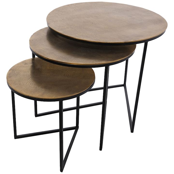 SET OF 3 ROUND TABLES 60x60x51cm