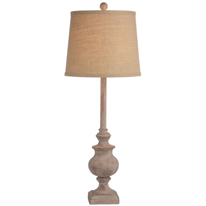 BUFFET TABLE LAMP WITH BURLAP SHADE 25x30x78cm