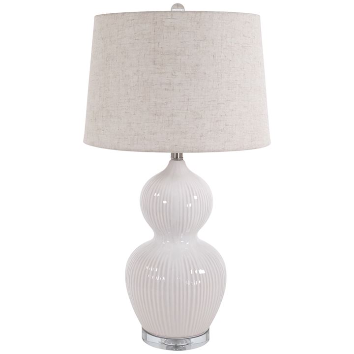 IVORY CERAMIC BULBOUS LAMP 38x38x67cm