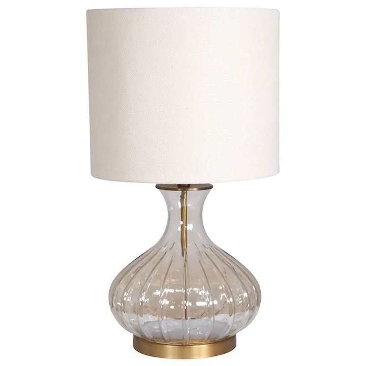 RIBBED GLASS TABLE LAMP 41x41x77cm