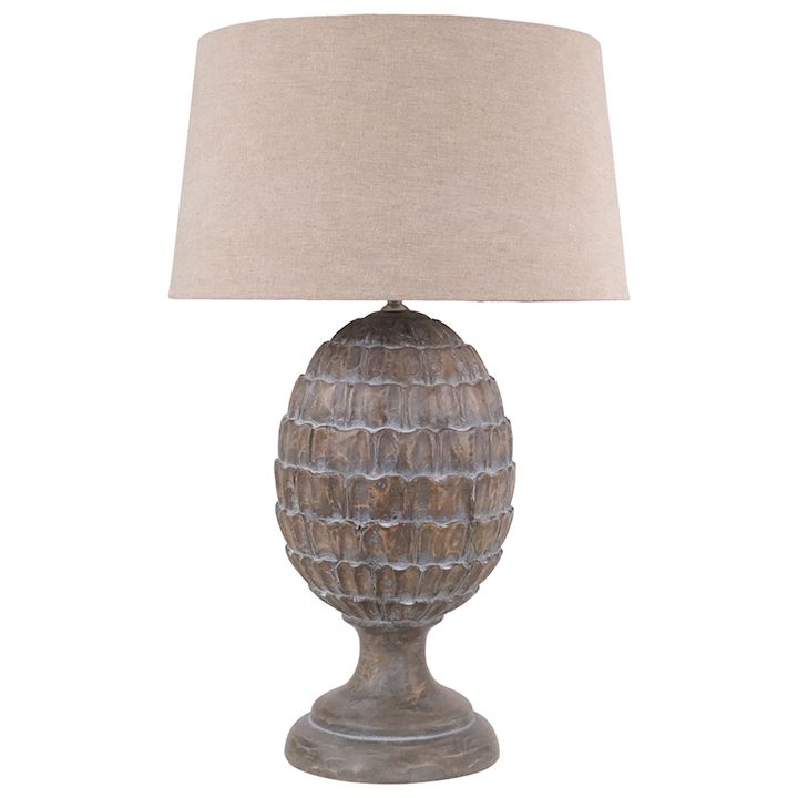 WOOD PINECONE TABLE LAMP 41x41x76cm