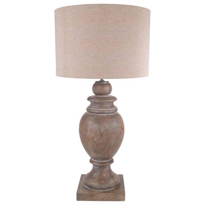 LARGE RUSTIC WOODEN TABLE LAMP 48x48x94cm