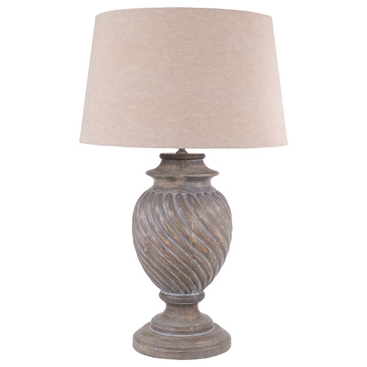 WOODEN SWIRL TABLE LAMP 50x50x78cm