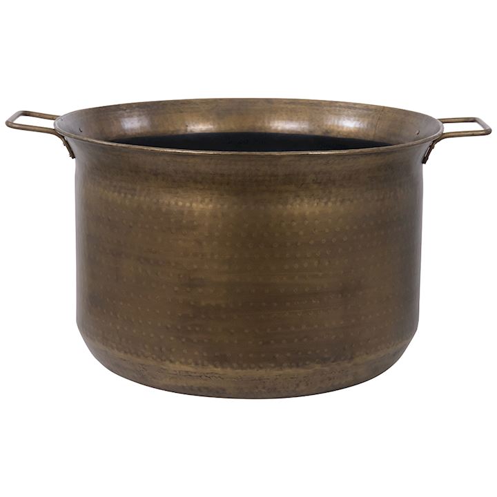 A/Q BRASS ROUND LOG BUCKET 62x62x39cm