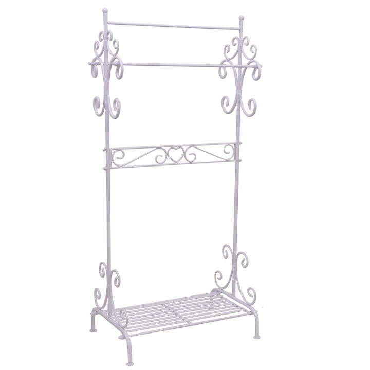 SPECIAL...WHITE TOWEL STAND/SHELF 53x32x109cm